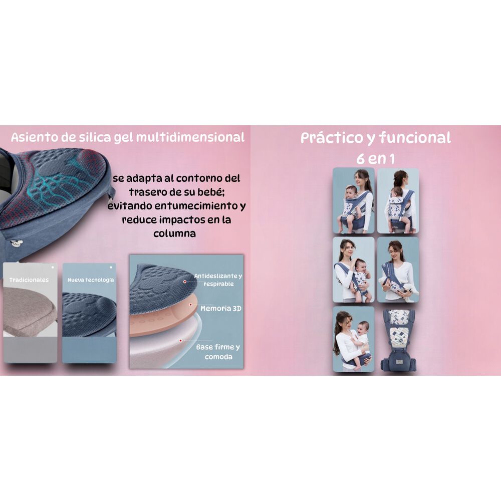 Portabeb&eacute; Ergonomico 6 En 1 Azul By Lubabycas image number 2.0