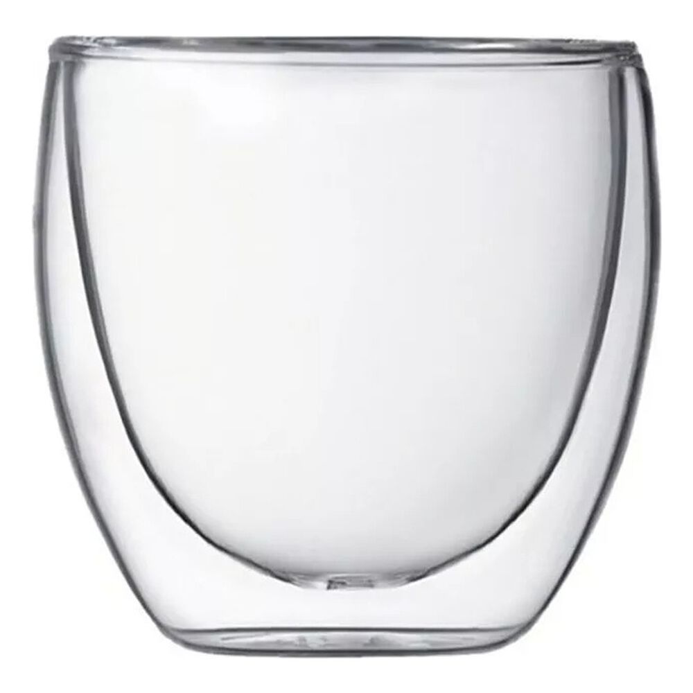 Set 4 Tazas Espresso Doble Pared Vidrio 250ml Cukin Transparente image number 2.0