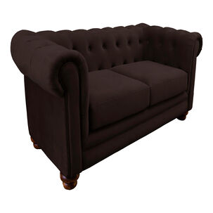 Sofa Florencia 3 Cuerpos Tela Velvet Chocolate