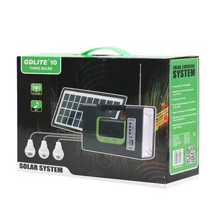 Kit Emergencia Camping Solar 3 Ampolletas Linterna+radio Mp3