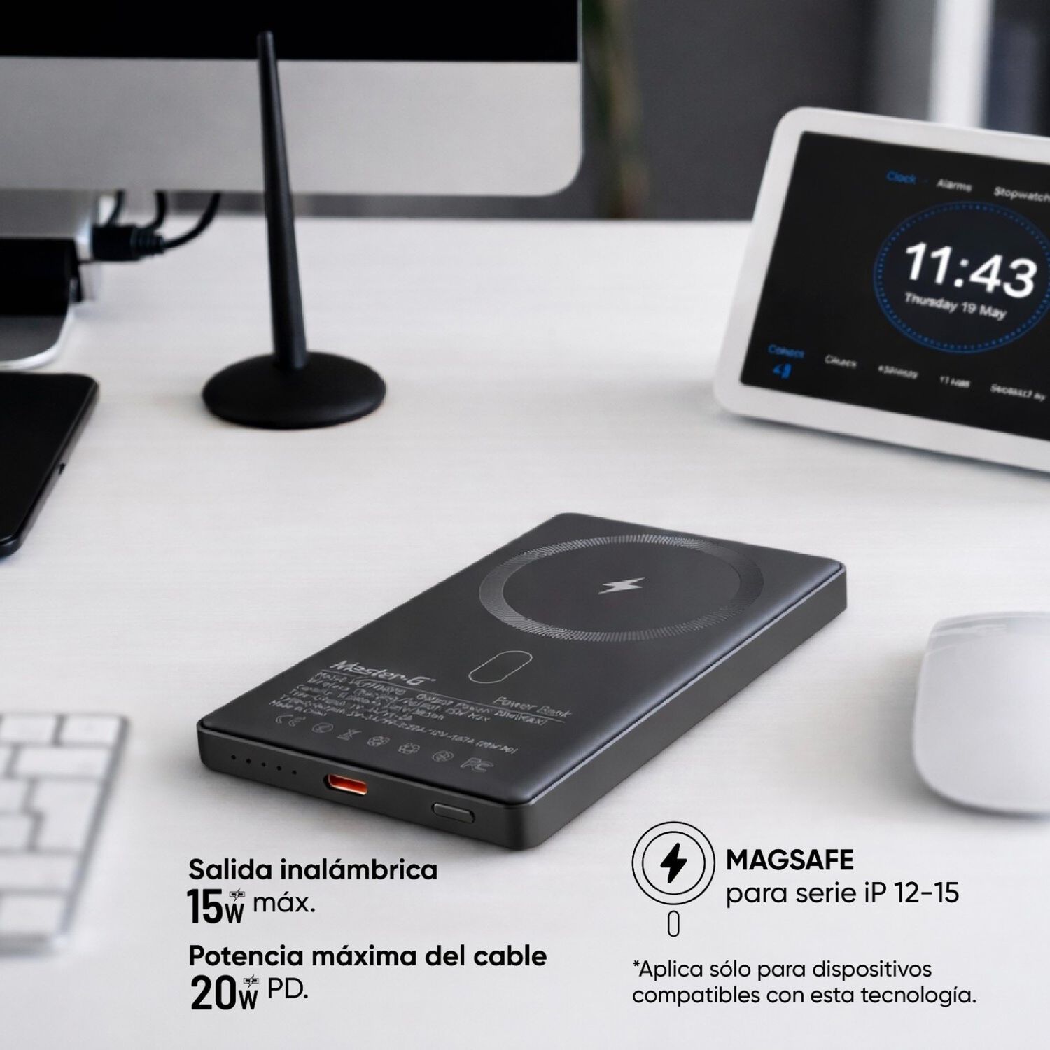 Cargador Inal&aacute;mbrico Magsafe 10.000mah Compatible Con Iphone image number 2.0