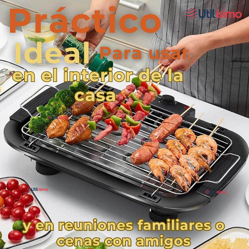 Parrillera El&eacute;ctrica Asador 2000w De Potencia Antiadherente Negro image number 3.0