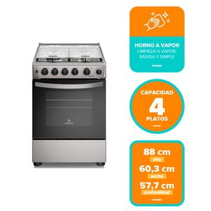 Cocina A Gas 4 Platos Horno Vapor Y Triple Llama Fm4ssc Inox