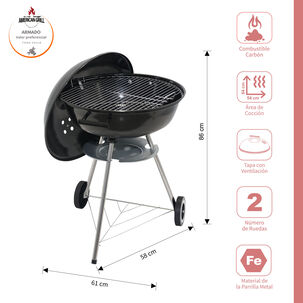 Parrilla A Carb&oacute;n Kentucky Black