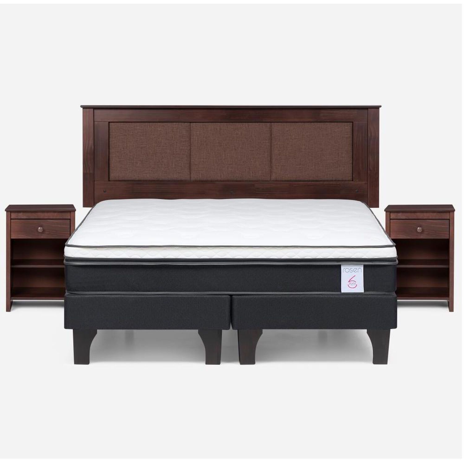 Cama Europea Rosen New Style 6 / King / Base Dividida + Set De Maderas image number 0.0