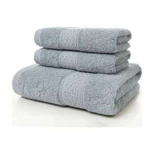 Set De 3 Toallas 100% Algod&oacute;n - Gris