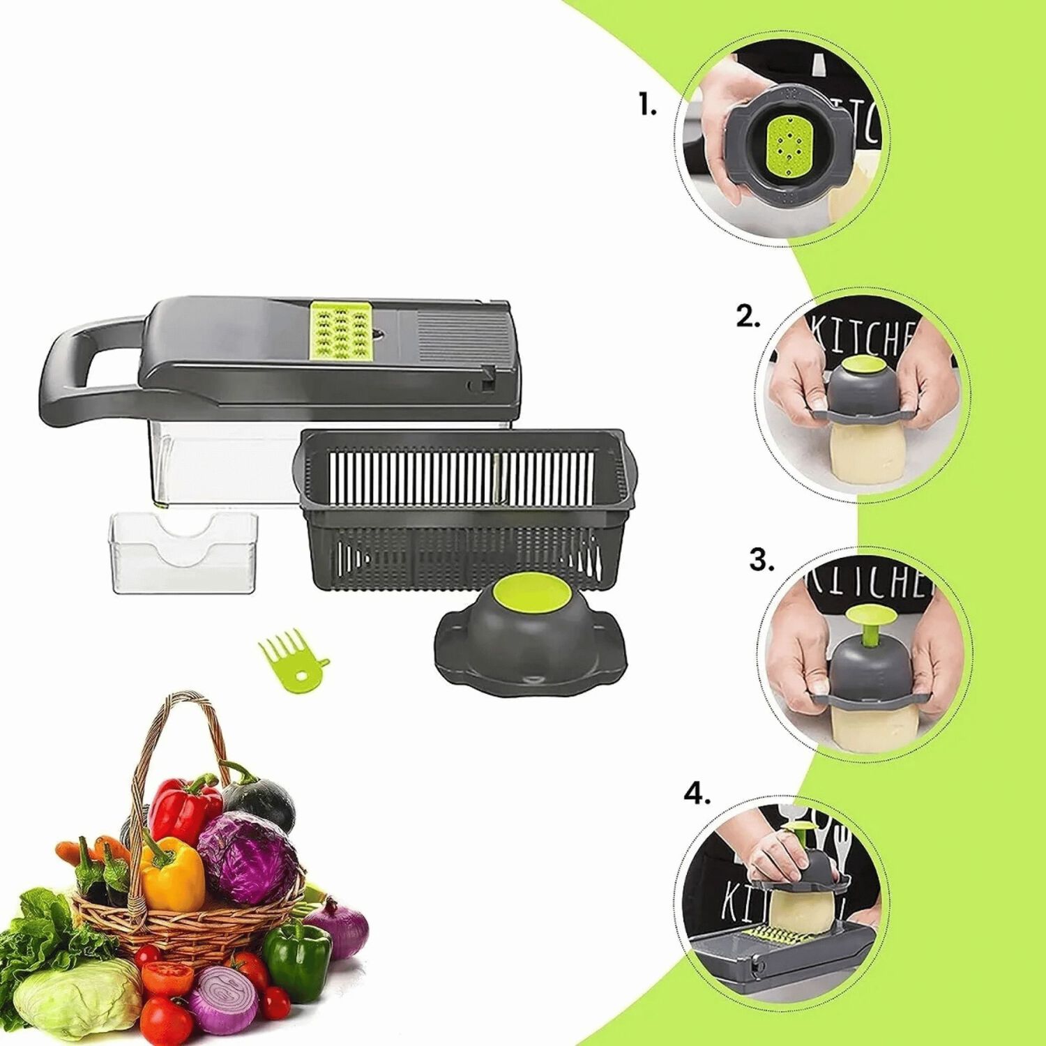 Multirallador Verduras Cocina Hogar Cuchillos Acero Inoxidable image number 4.0