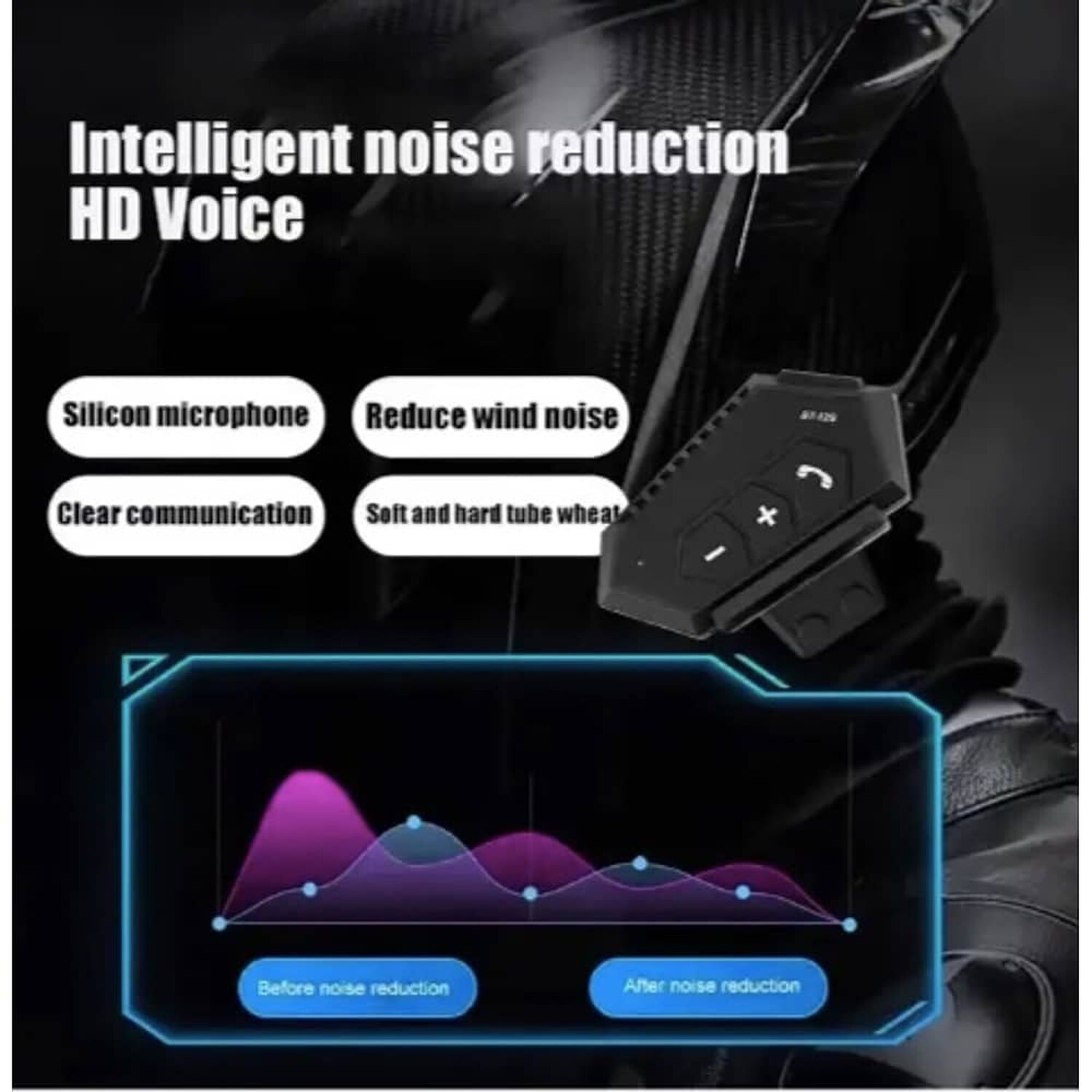 Auriculares Bluetooth Bt12 Intercomunicador Moto Bluetooth 5 Tipo Bt-12s image number 3.0
