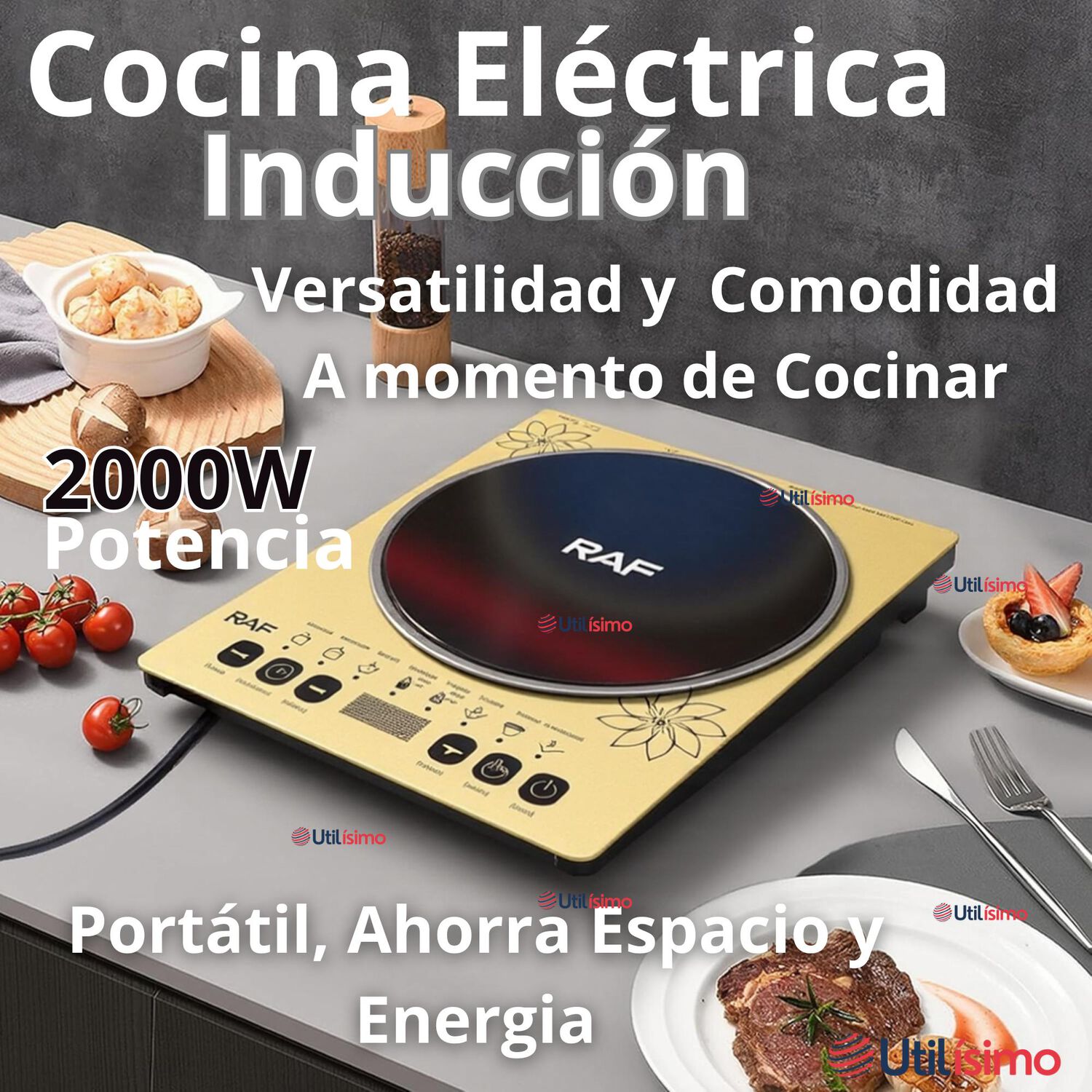 Cocina Encimera El&eacute;ctrica De Inducci&oacute;n 1 Plato Port&aacute;til 2000w image number 1.0
