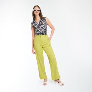 Blusa Regular Sin Mangas Con Vuelos Cuello Redondo Mujer Kimera