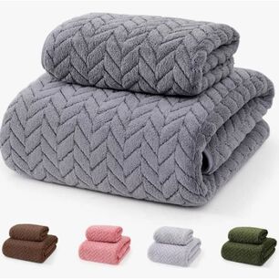 Juego De 2 Toallas De Ba&ntilde;o Altamente Absorbentes