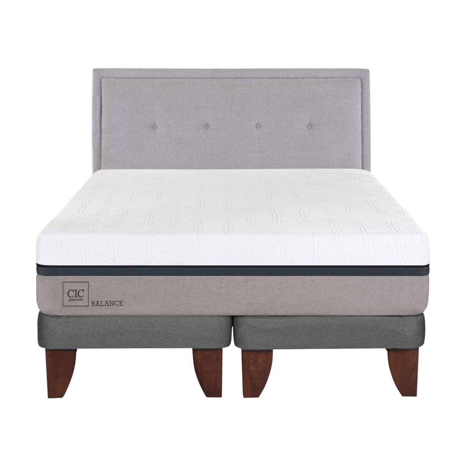 Cama Europea Cic Balance / King / Base Dividida  + Respaldo image number 0.0