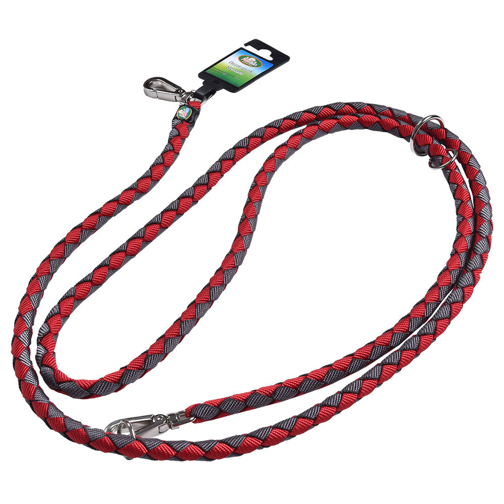 Correa Ramal Trenzada Roja Perro Mascan image number 0.0
