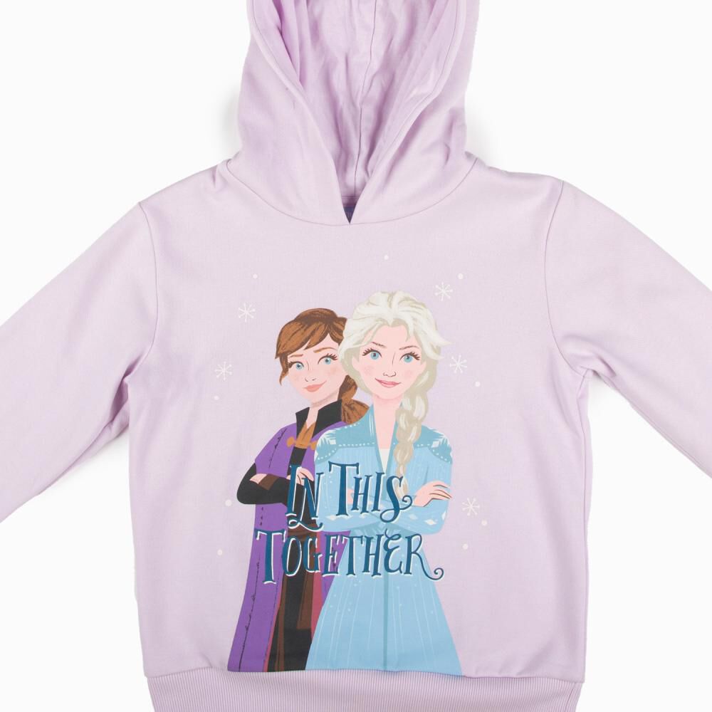 Poleron Cerrado Gorro Niña Elsa Y Anna Frozen image number 2.0