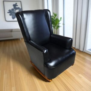 Sillon Mecedor Ecocuero Negro