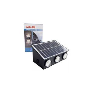 Lampara Aplique Solar De Pared 6 Focos Para Exteriores Bifocal