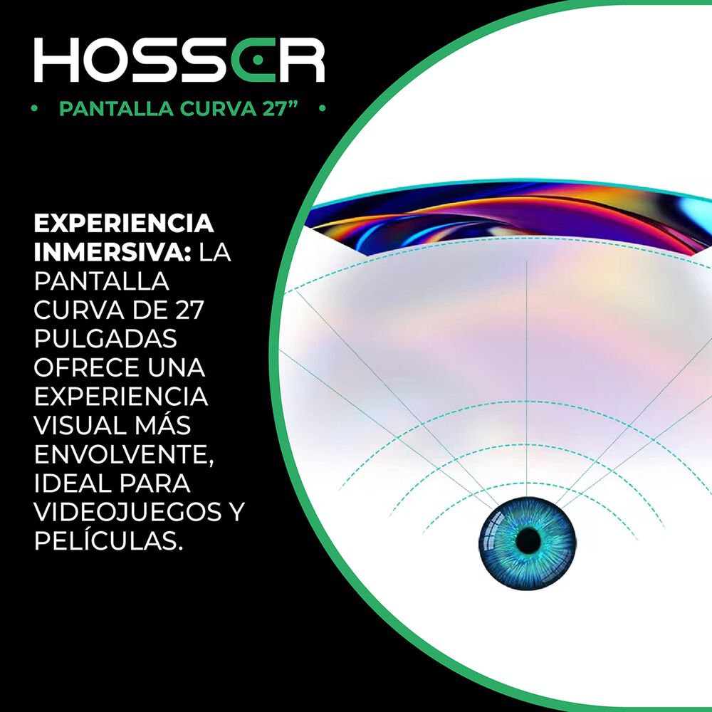 Monitor Gamer Curvo 27 Pulgadas Hosser Fhd Gaming Monitor image number 5.0
