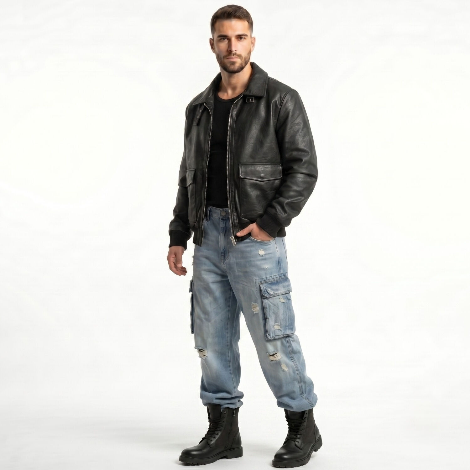 Chaqueta Ecocuero Premiun Hombre Liam image number 1.0