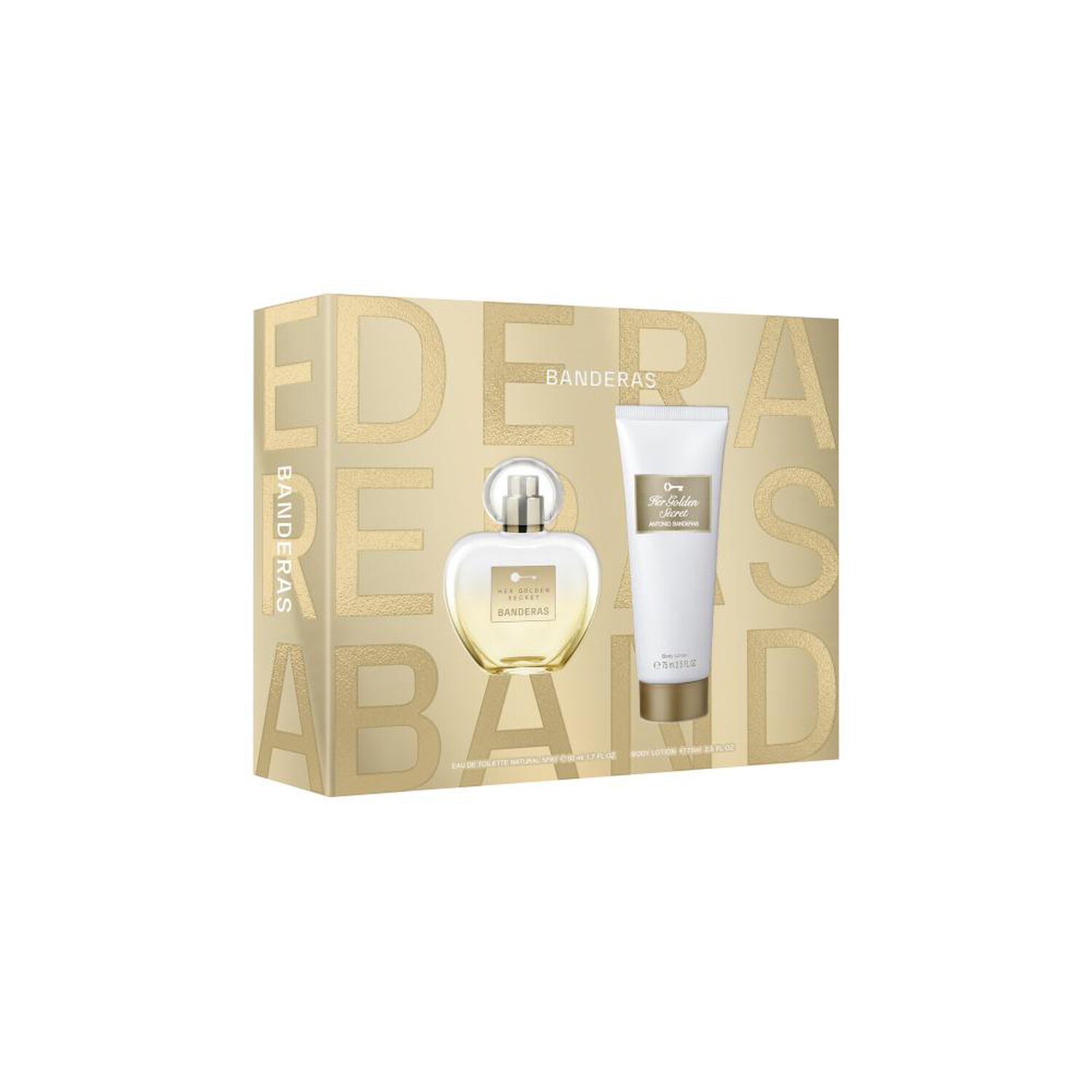 Set De Perfumer&iacute;a Mujer Her Secret Golden Banderas / 50 Ml / Edt + Loci&oacute;n Corporal 75 Ml image number 0.0