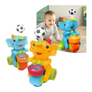Juguete Elefante M&uacute;sico Con Luces Y Sonido Ni&ntilde;os Naranja