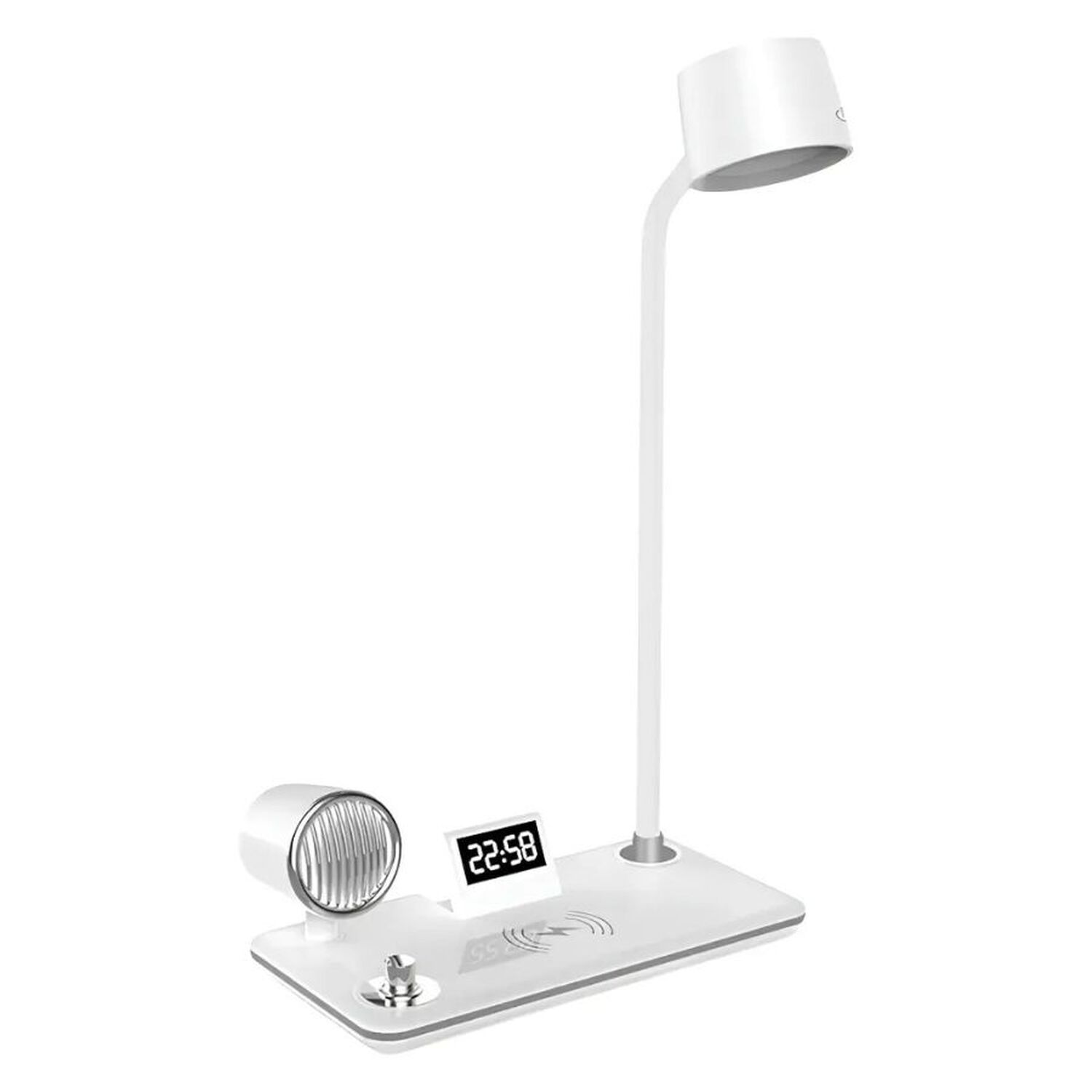 L&aacute;mpara De Escritorio Con Cargador Inal&aacute;mbrico 4 En 1 Blanco image number 0.0