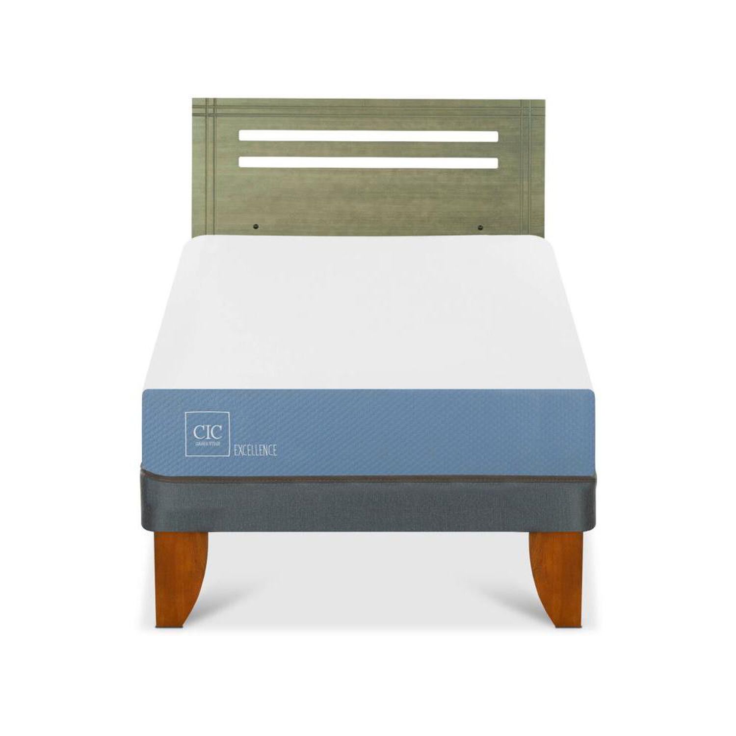 Cama Europea Cic Excellence / 1.5 Plazas / Base Normal + Respaldo image number 0.0