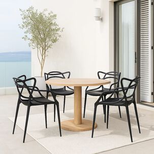 Pack De 4 Sillas De Terraza O Comedor Master - Negras Pack De 4 Sillas De Terraza O Comedor Master - Negras