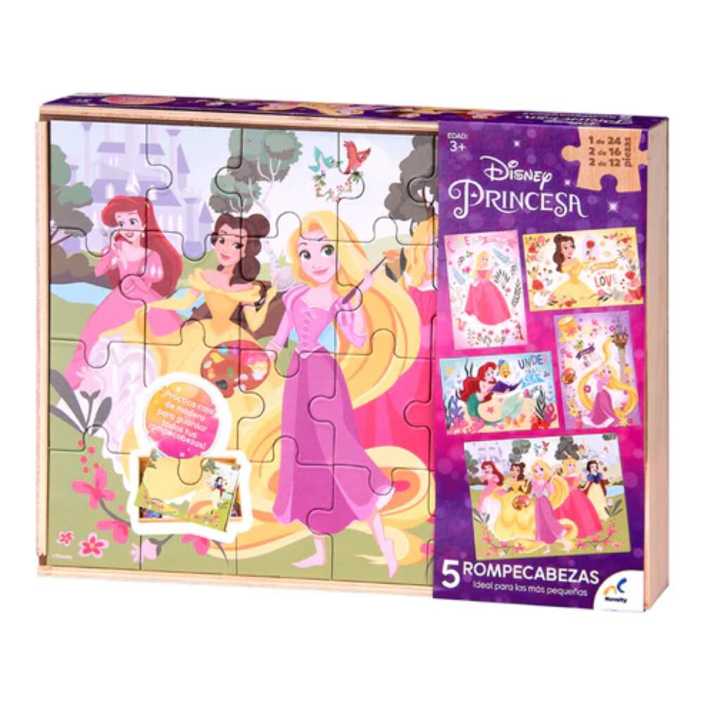 Juego De Mesa Disney Puzzle 5 En 1 Princesas image number 2.0