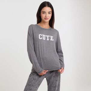 Polera De Pijama Manga Larga Mujer Freedom