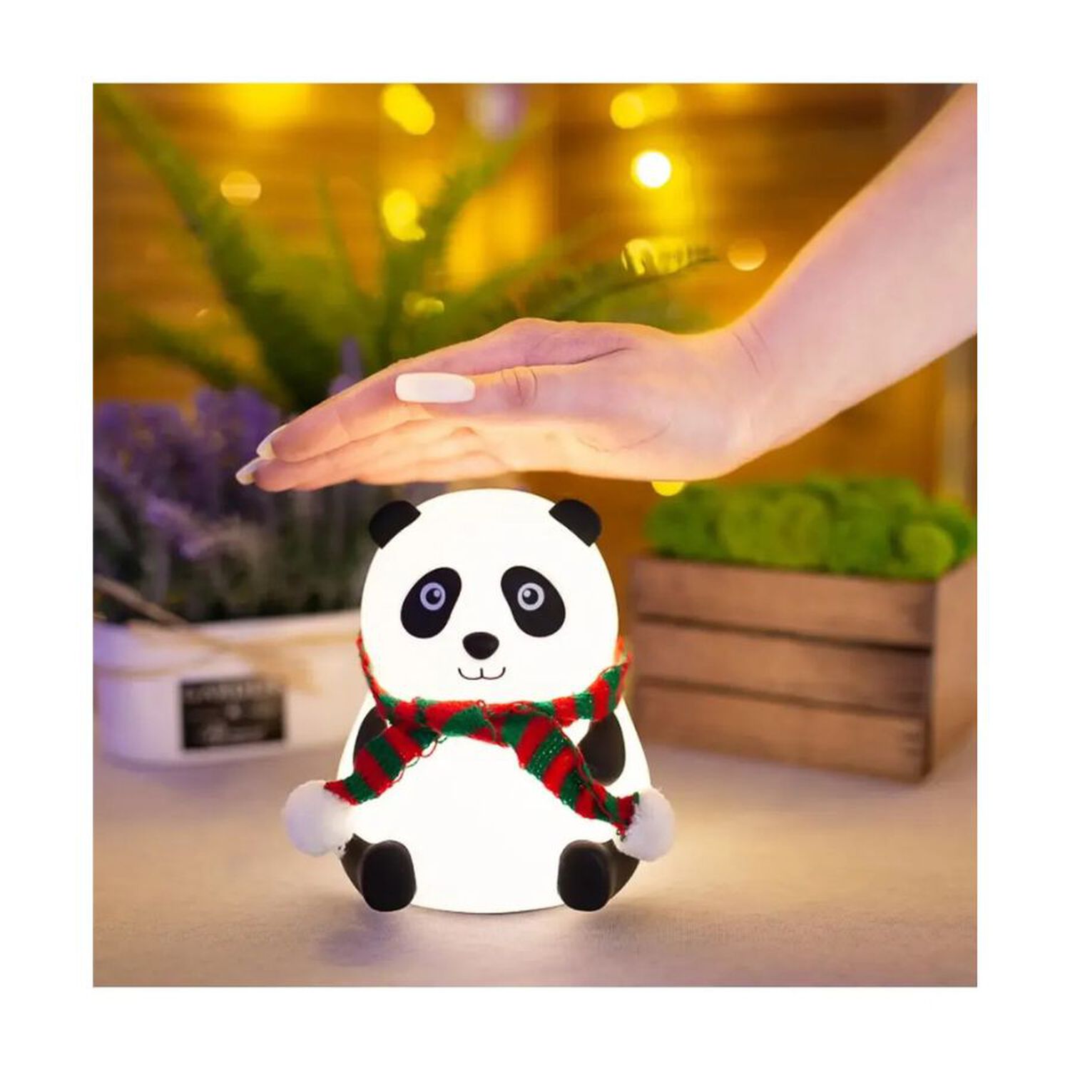 L&aacute;mpara Oso Panda Silicona Espantacuco Led Recargable image number 3.0