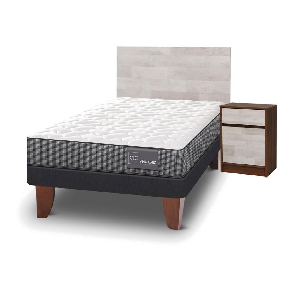 Cama Europea Cic Anatomic / 1.5 Plazas / Base Normal + Set De Maderas image number 2.0