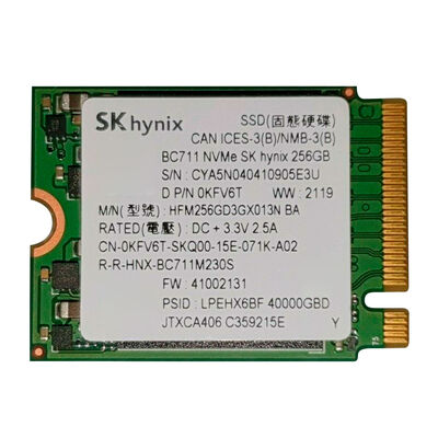 Disco SSD M.2 SK Hynix BC711 NVMe 256GB P/N 0KFV6T Open Box