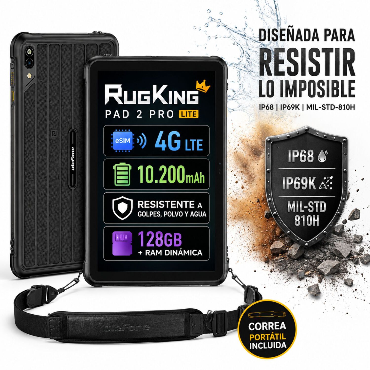 Tablet Rugged Ulefone Rugking Pad 2 Pro Lite 4g 128gb 16gb image number 9.0