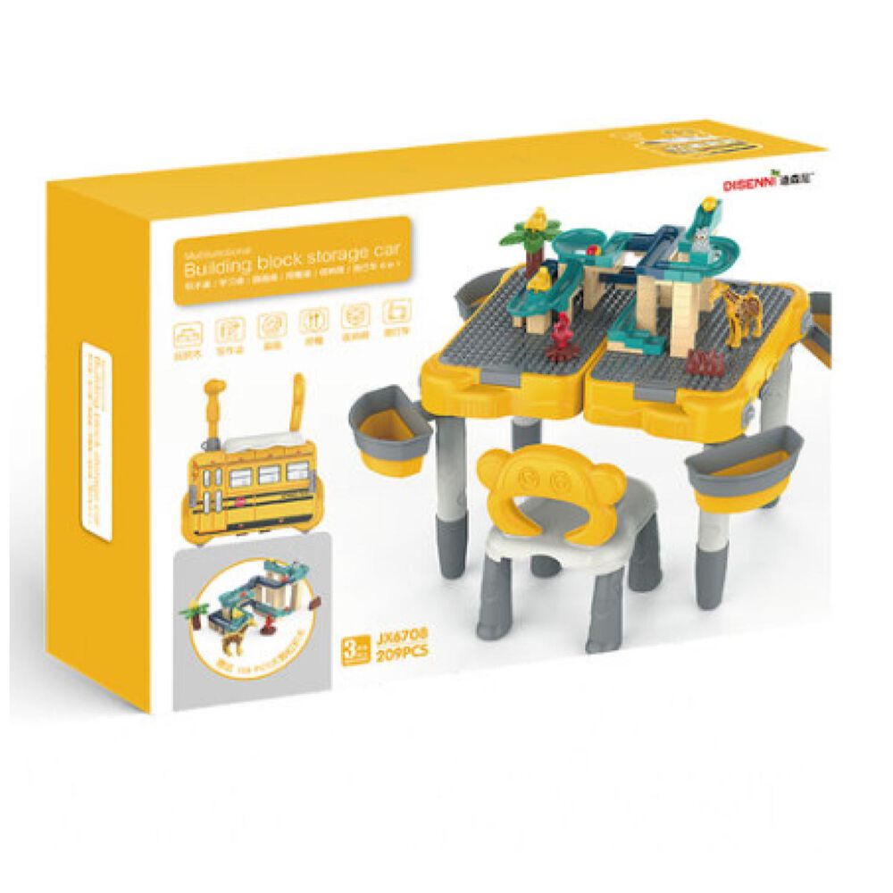 Juguete Mesa De Bloques Con Silla 168 Piezas Accesorios image number 0.0