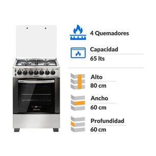 Cocina A Gas Sindelen CH-640NI-HYBRID T / 4 Quemadores