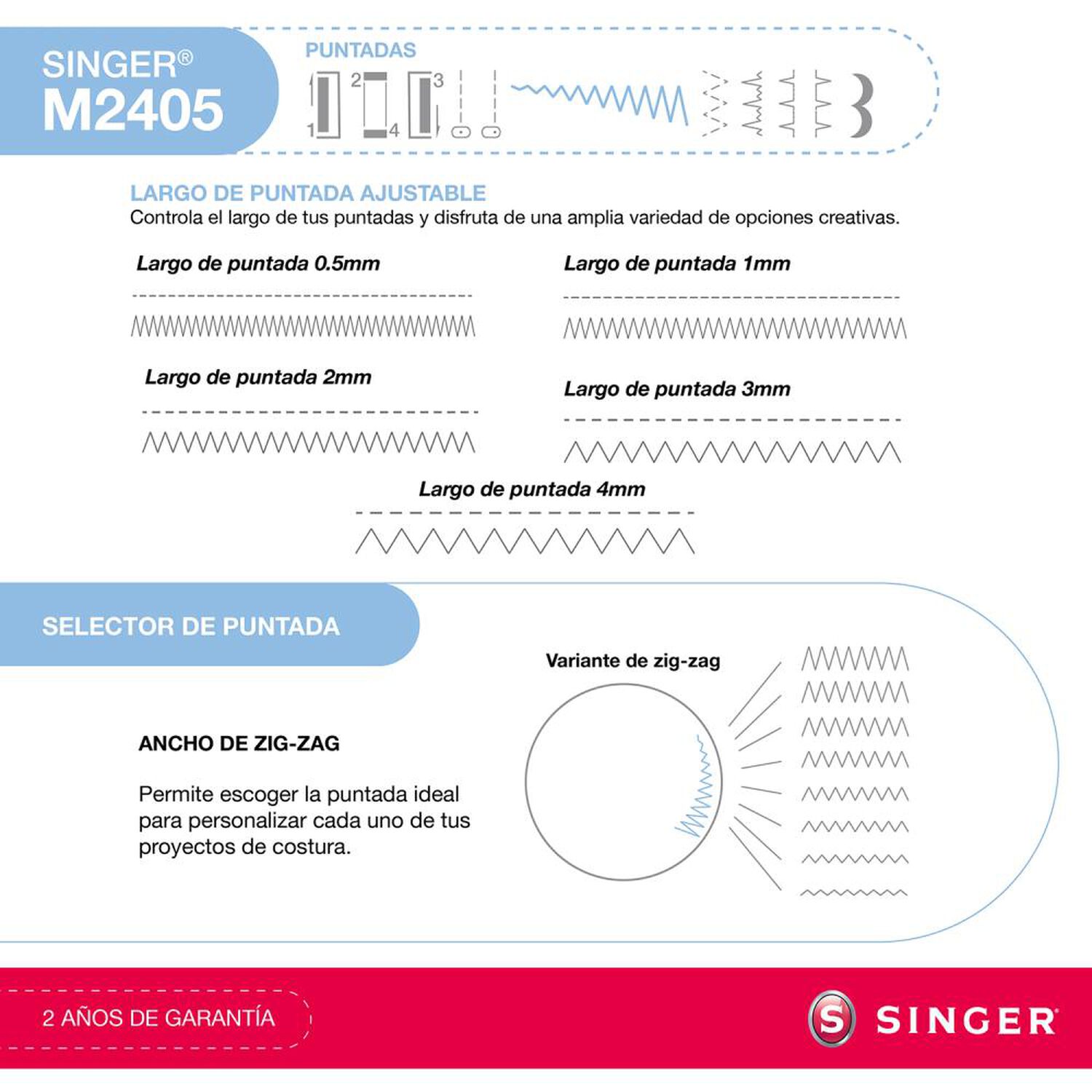 M&aacute;quina de Coser Singer M2405 image number 4.0