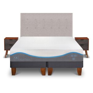 Cama Europea Cic Alaska / 2 Plazas / Base Dividida + Set De Maderas