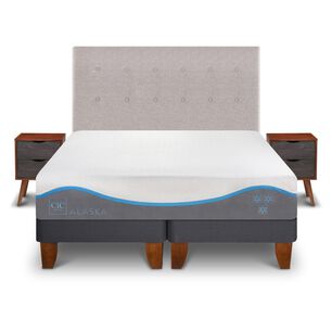 Cama Europea Cic Alaska / 2 Plazas / Base Dividida + Set De Maderas