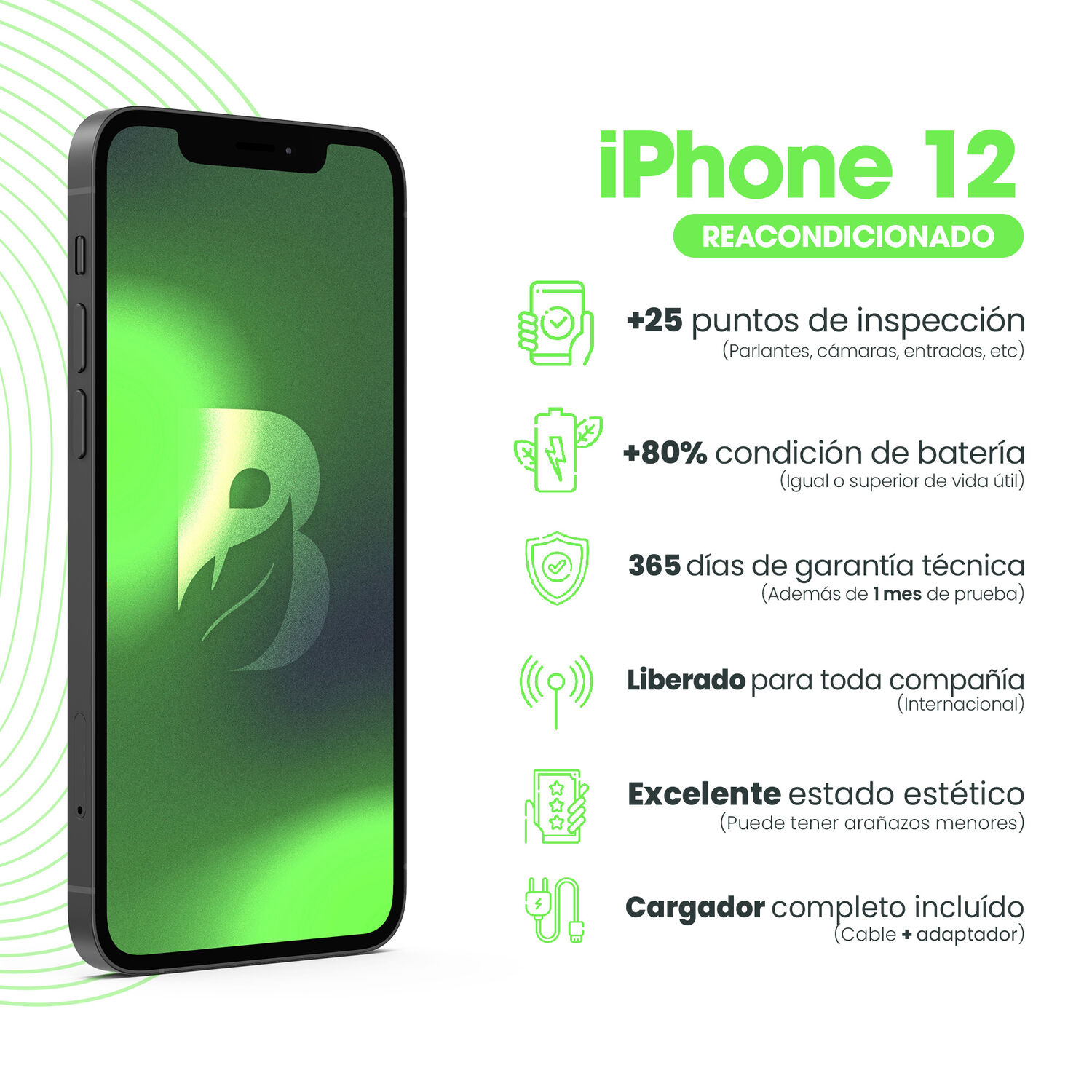 Iphone 12 64gb - Negro Recondicionado image number 5.0