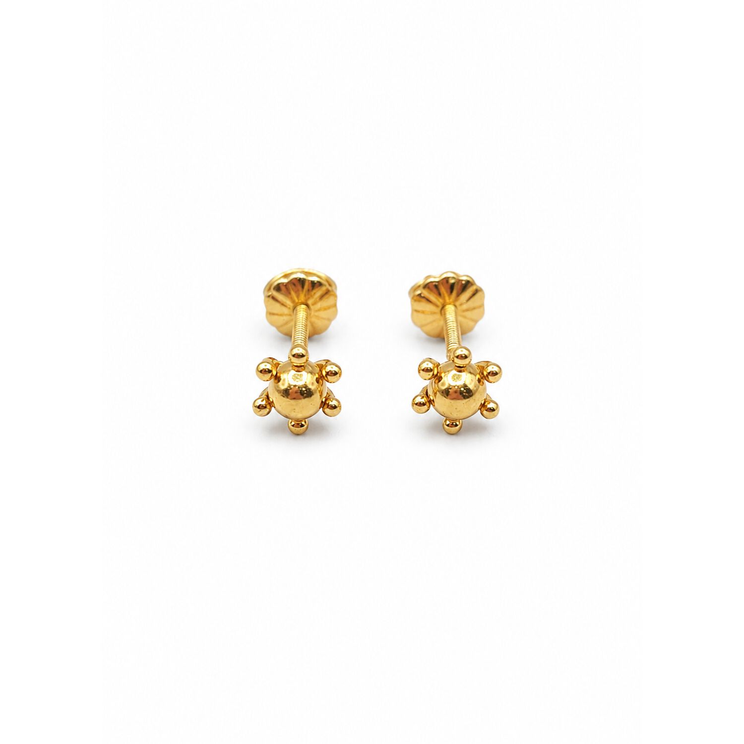 Aros Bolita Pistilo 4mm Oro 18k Nacional N1 0.90gr Dorado image number 0.0