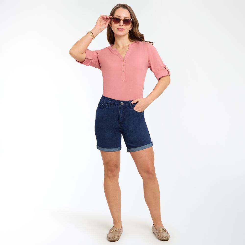 Blusa Manga Larga Roll Up Cuello V Mujer Geeps image number 1.0