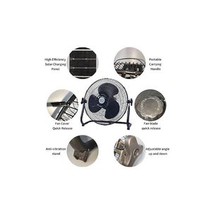 Pack De 2 Ventilador De Mesa Recargable Metal Con Panel Solar