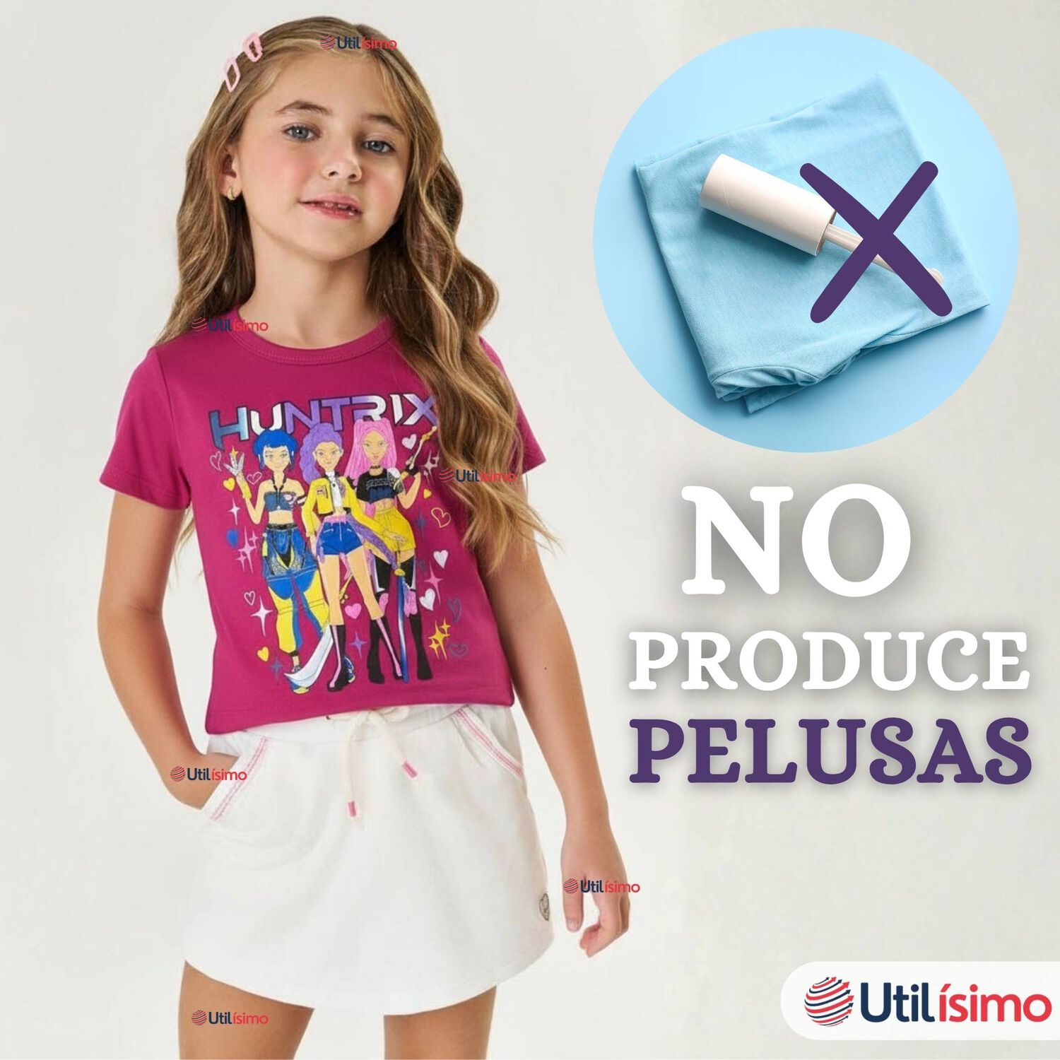 Pack 3 Poleras Huntrix 100% Algod&oacute;n Manga Corta Ni&ntilde;a Huntr/x Demon Hunters Rumi Mira Zoey image number 8.0