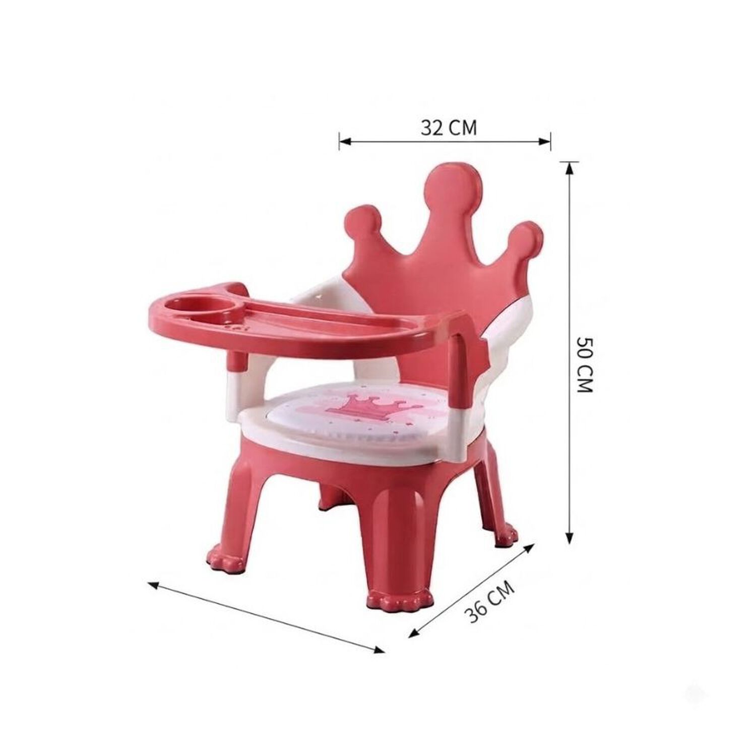 Silla De Comer Bebe Port&aacute;til Corona Con Bandeja Rosa image number 4.0