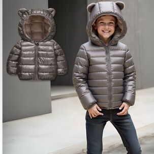 Parka Con Capucha Manga Larga Ni&ntilde;o Y Ni&ntilde;a Jump Kids Black Metallic