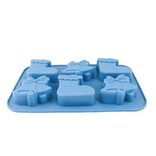 Molde De Silicona Para Queques Tortas Botas Campanas Azul