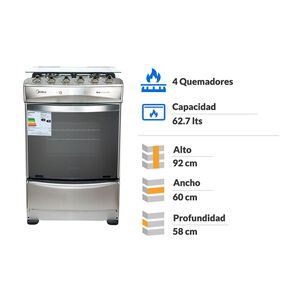 Cocina A Gas Midea MCG-4QI24NS / 4 Quemadores