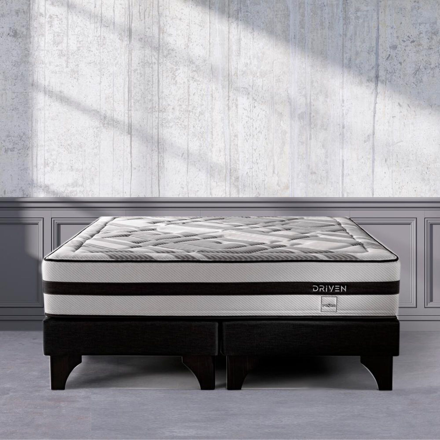 Cama Europea Rosen Driven / 2 Plazas / Base Dividida + Set De Maderas Charles image number 1.0