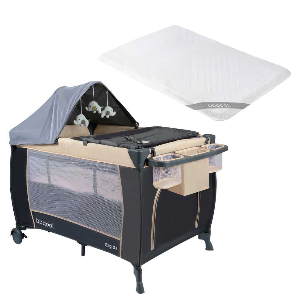 Cuna Playard Sagitta Beige + Colch&oacute;n De Viaje Plegable image number 0.0
