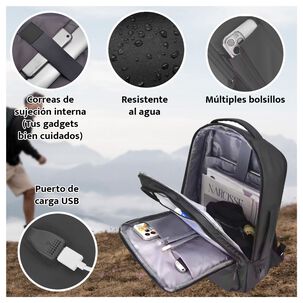 Mochila Ejecutiva Hombre Mujer Antirrobo Impermeable Con Puerto Usb